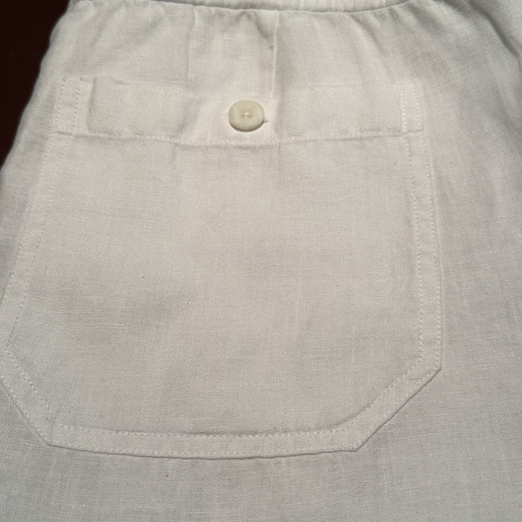 Vince White Linen Drawstring Button Fly Shorts 4” Inch Inseam size Medium EUC - Picture 13 of 15